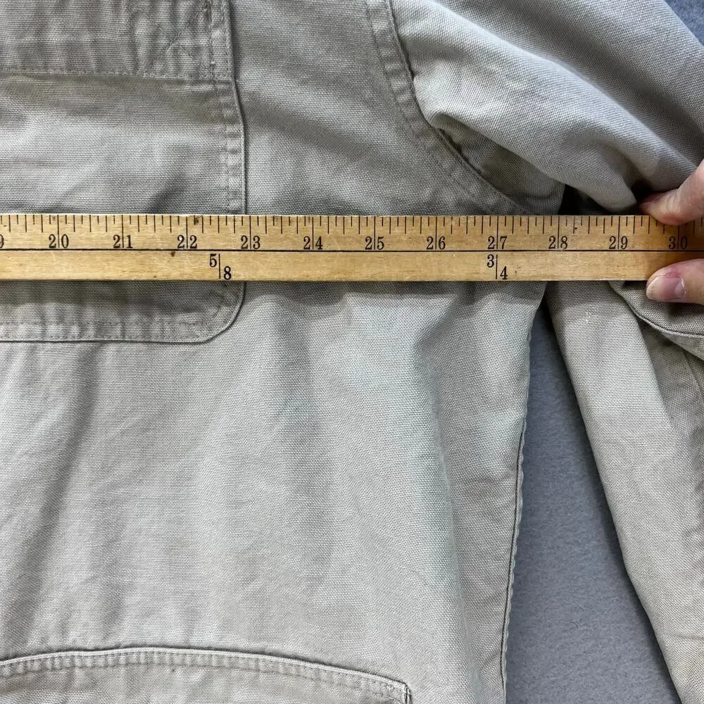 Eddie Bauer Jacket Men's XL Beige Canvas Flannel Lining Corduroy Collar VTG